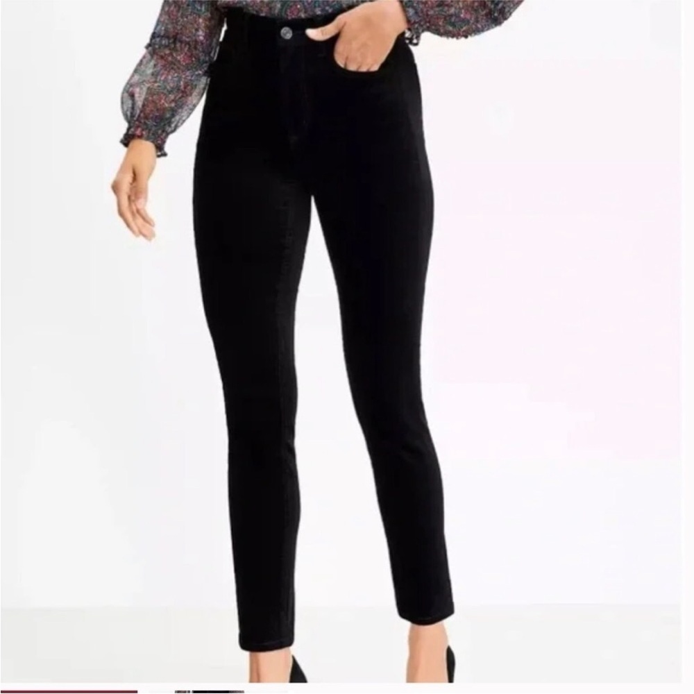 LOFT Pants Black Velvet Skinny Size 28/6